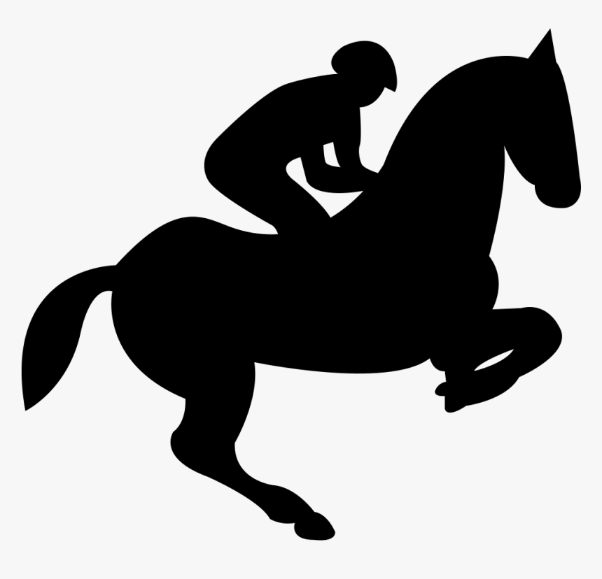 Jumping Horse With Jockey Silhouette - Jumping Horse Icon Png, Transparent Png, Free Download