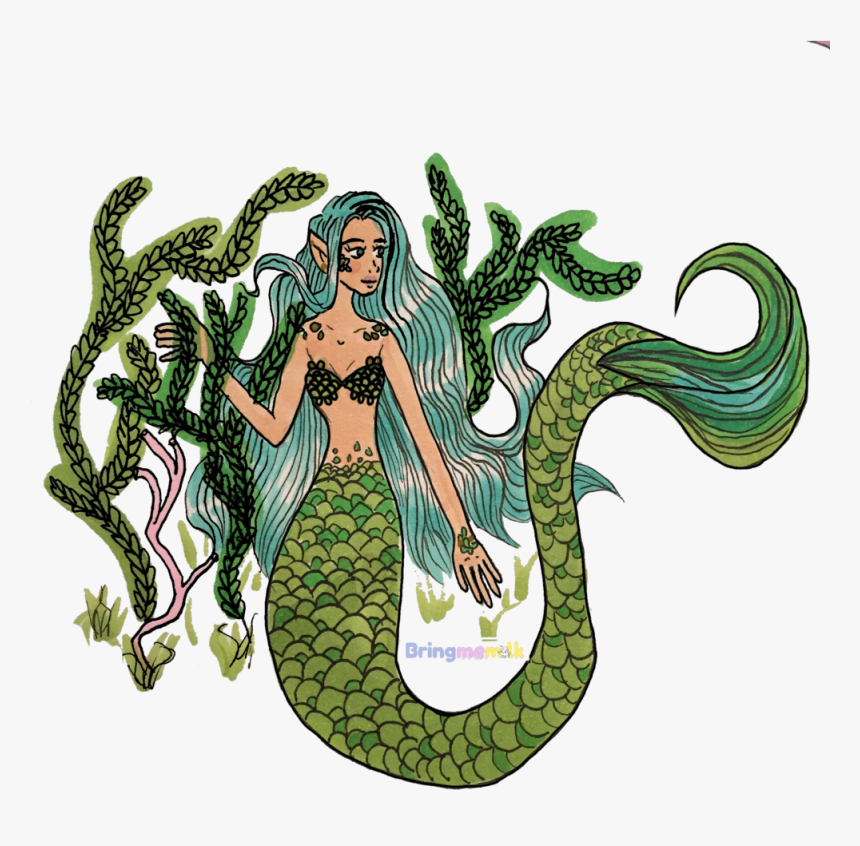 Green Scales Mermaid Digital , Png Download - Illustration, Transparent Png, Free Download