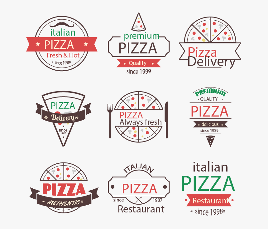 Logo Vintage Material Vector Pizza Free Clipart Hq - Myriad, HD Png Download, Free Download
