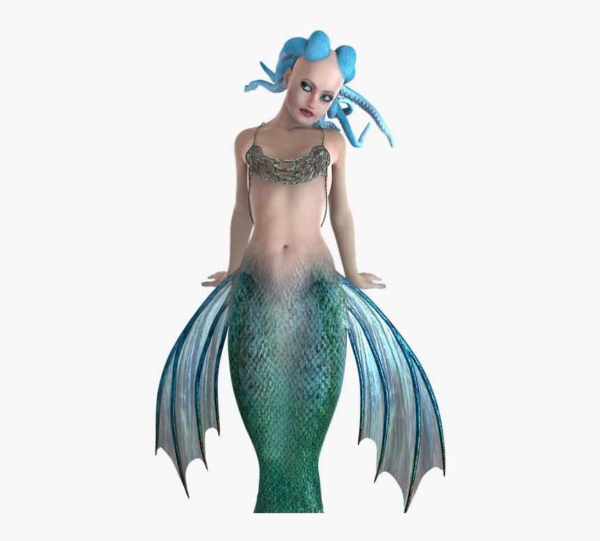 Woman, Female, Mermaid, Water, Tentacles, Scales - Illustration, HD Png Download, Free Download