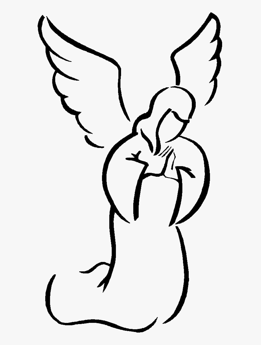 Church Of The Advent Christmas Angel - Angel Praying Black And White, HD Pn...