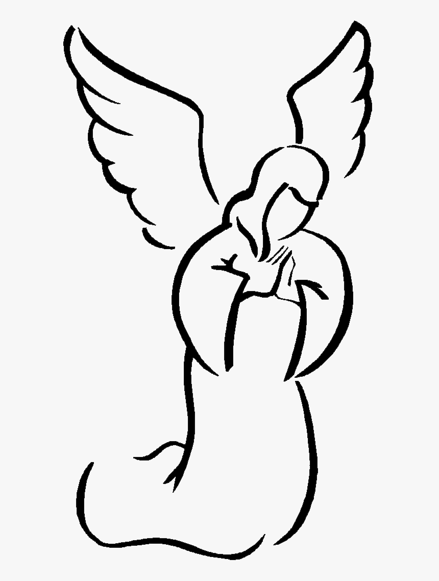 Church Of The Advent Christmas Angel - Angel Praying Black And White, HD Png Download, Free Download