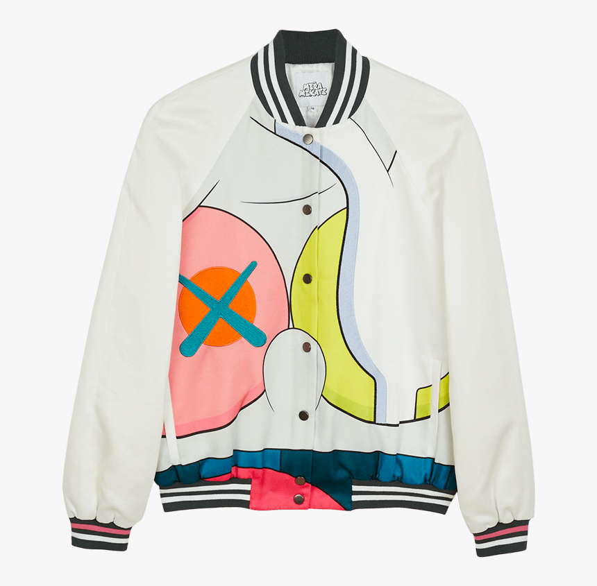 Mira Mikati X Kaws White Bomber Jacket - Kaws Mira Mikati, HD Png Download, Free Download