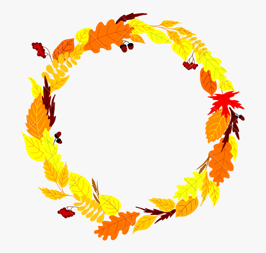 Fall Leaves Clipart Frame - Autumn Leaves Round Border, HD Png Download, Free Download