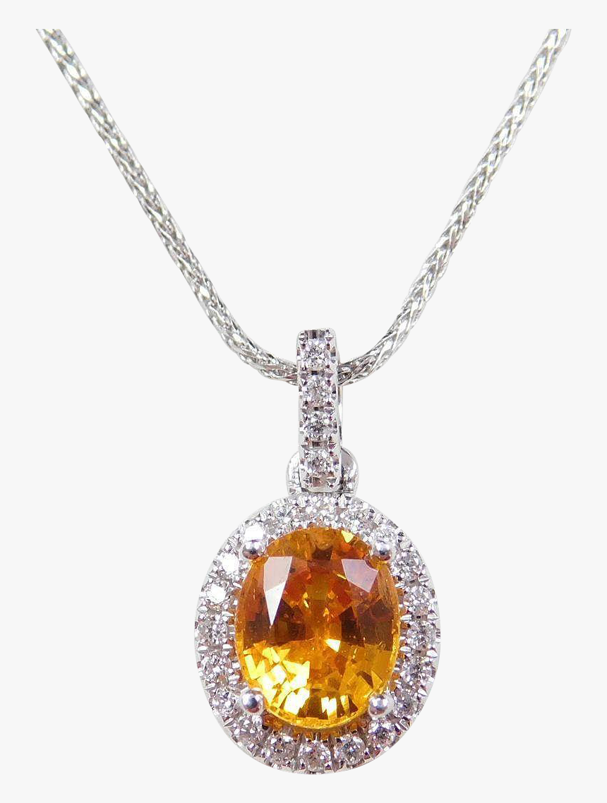 Orange Sapphire Necklace, HD Png Download, Free Download