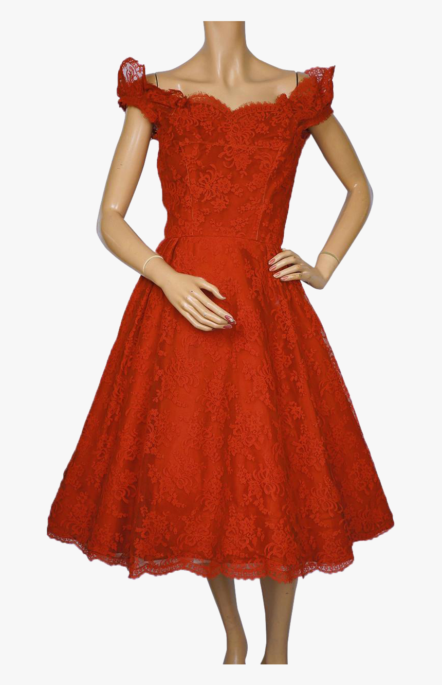 Transparent Red Lace Png - Cocktail Dress, Png Download, Free Download
