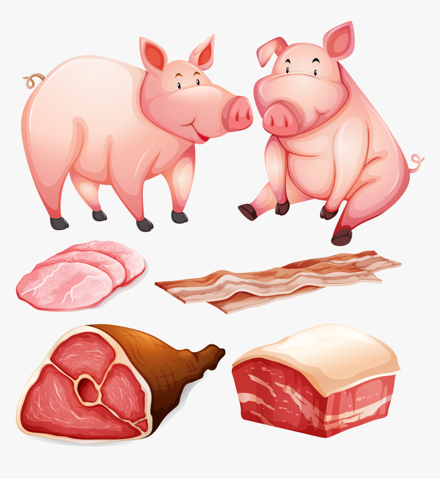 Transparent Pork Clipart - Pork Cartoon, HD Png Download, Free Download