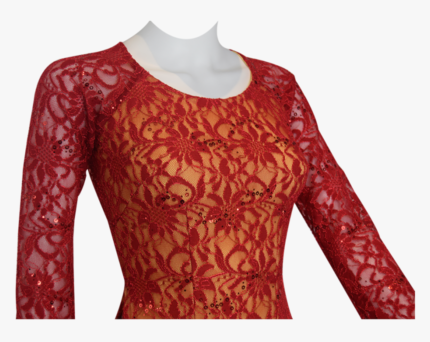 Red Lace Ao Dai Vietnamese Traditional Long Dress - Blouse, HD Png Download, Free Download