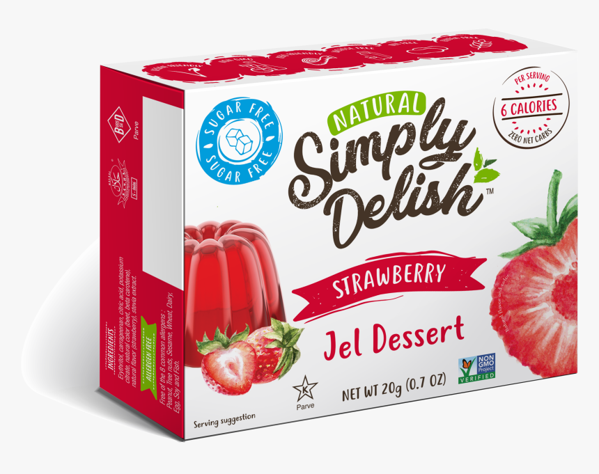 Natural Strawberry Jel Dessert - Simply Delish Jello Strawberry, HD Png Download, Free Download