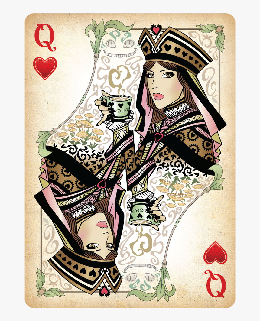The Queen Of Hearts Playing Card - Queen Of Hearts Card Design, HD Png Download, Free Download