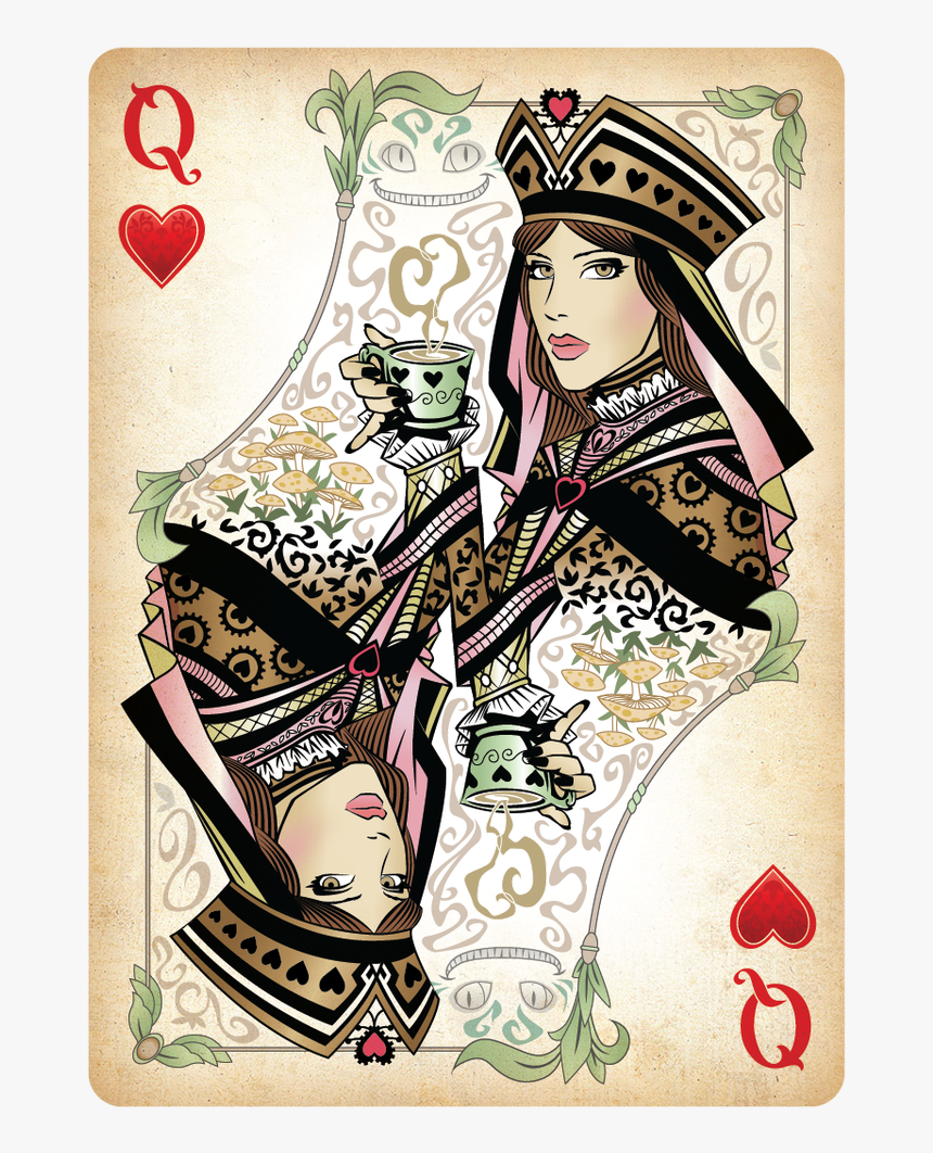 The Queen Of Hearts Playing Card - Queen Of Hearts Card Design, HD Png ...