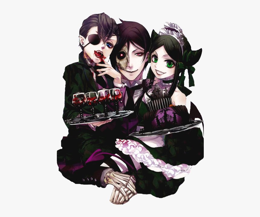 Black, Black Butler, And Blood Image - Sieglinde Sullivan And Sebastian, HD Png Download, Free Download