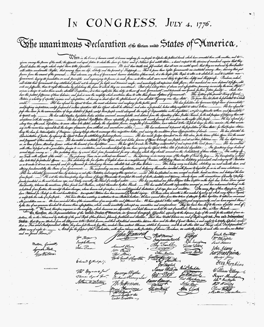 Declaration Of Independence Transparent, HD Png Download, Free Download