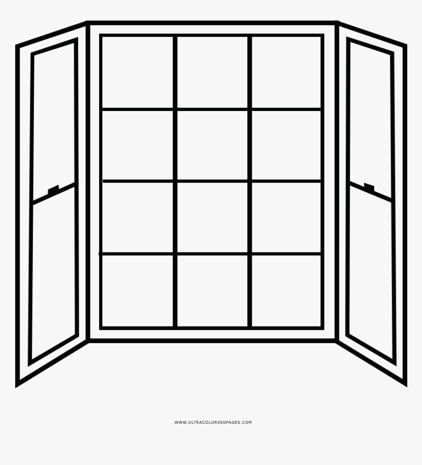 Bay Window Coloring Page - Bay Window Outline Png, Transparent Png, Free Download