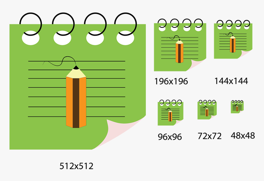 Drawable Notepad Icon Size - Graphic Design, HD Png Download, Free Download