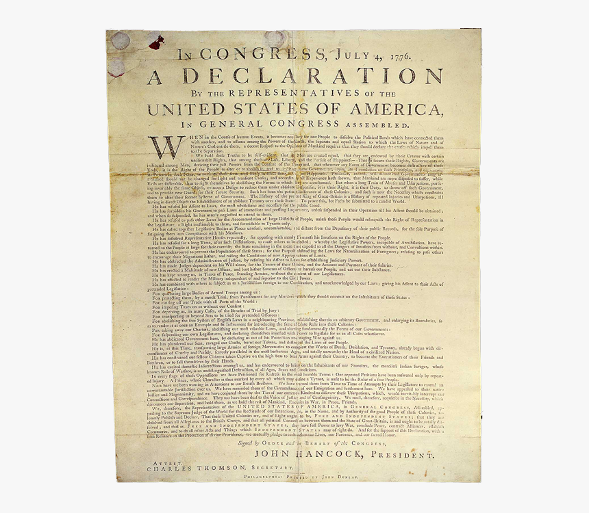 Declaration Of Independence Text, HD Png Download, Free Download