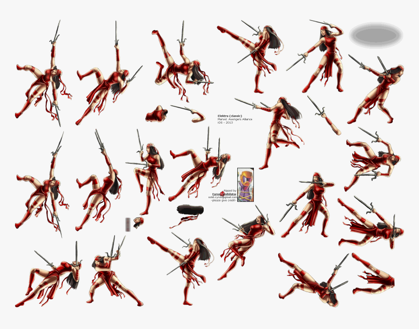 Click For Full Sized Image Elektra - Elektra Marvel Avengers Alliance, HD Png Download, Free Download