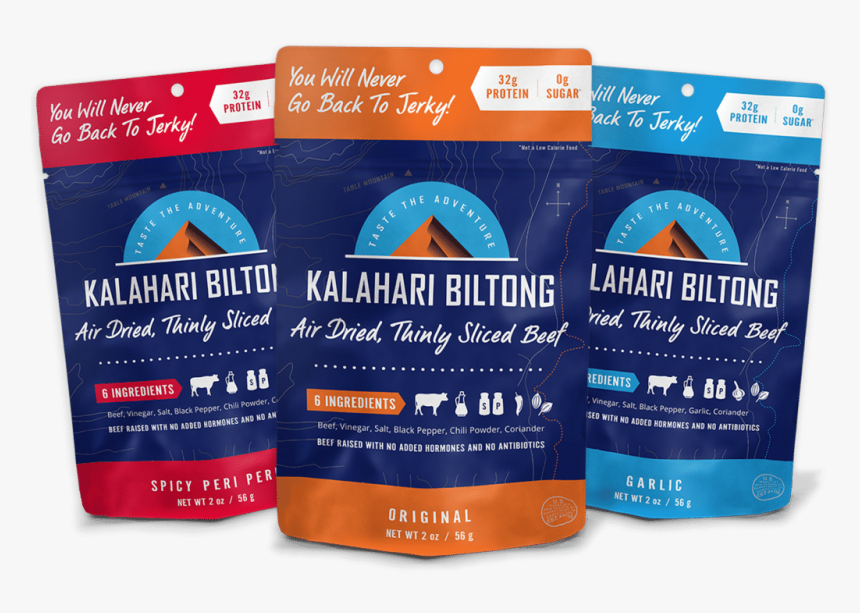 Kalahari Biltong Variety Pack All Three Flavors - Kalahari Biltong Jerky, HD Png Download, Free Download