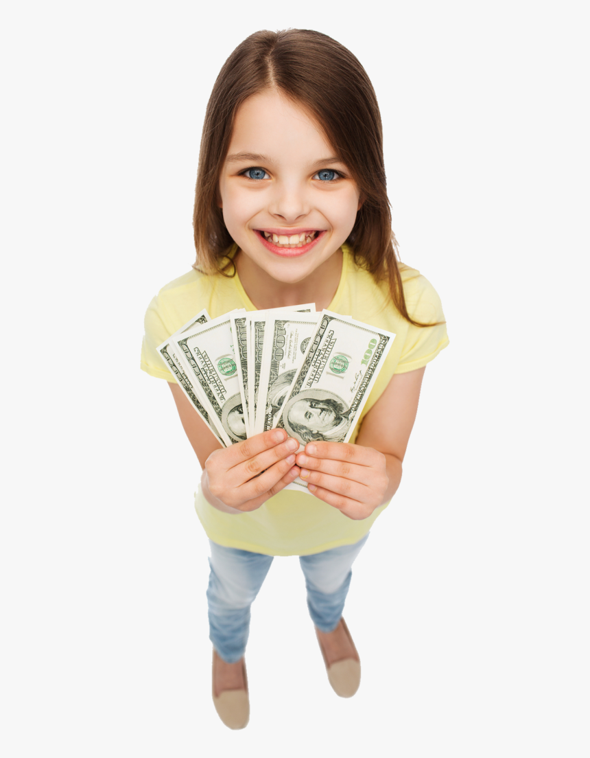 Transparent Its A Girl Png - Little Girl With Money, Png Download, Free Download