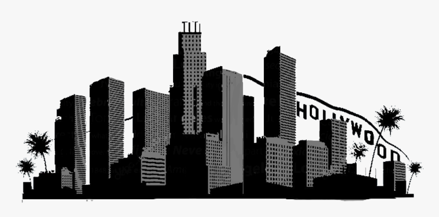#la #california #city #hollywood #silhouette #freetoedit - La Skyline Silhouette, HD Png Download, Free Download