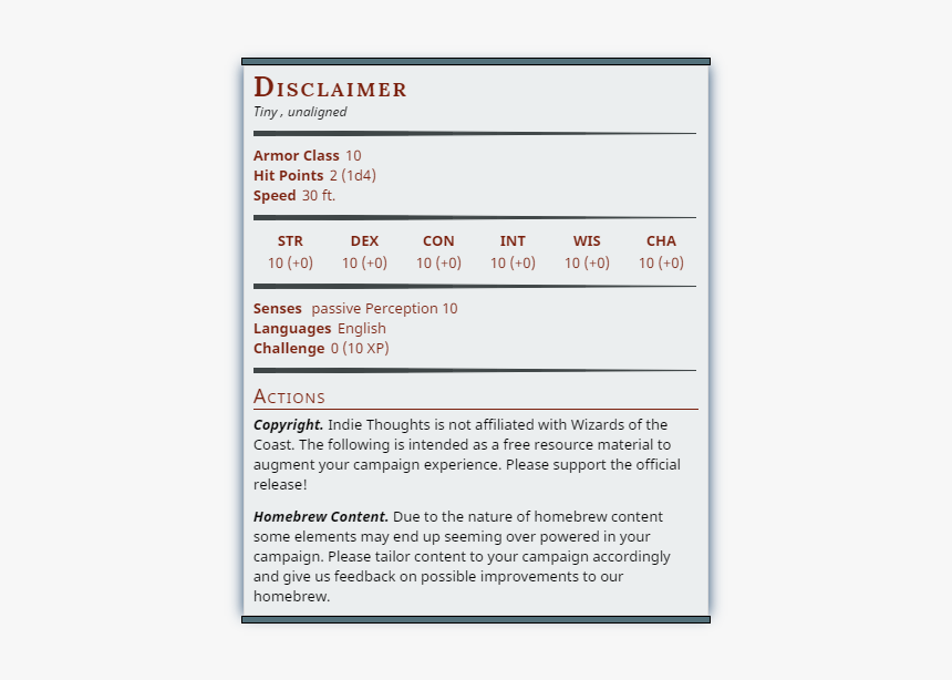 Indie Thoughts Is Not Affiliated With Wizards Of The - Frost Giant 5e Stats, HD Png Download, Free Download