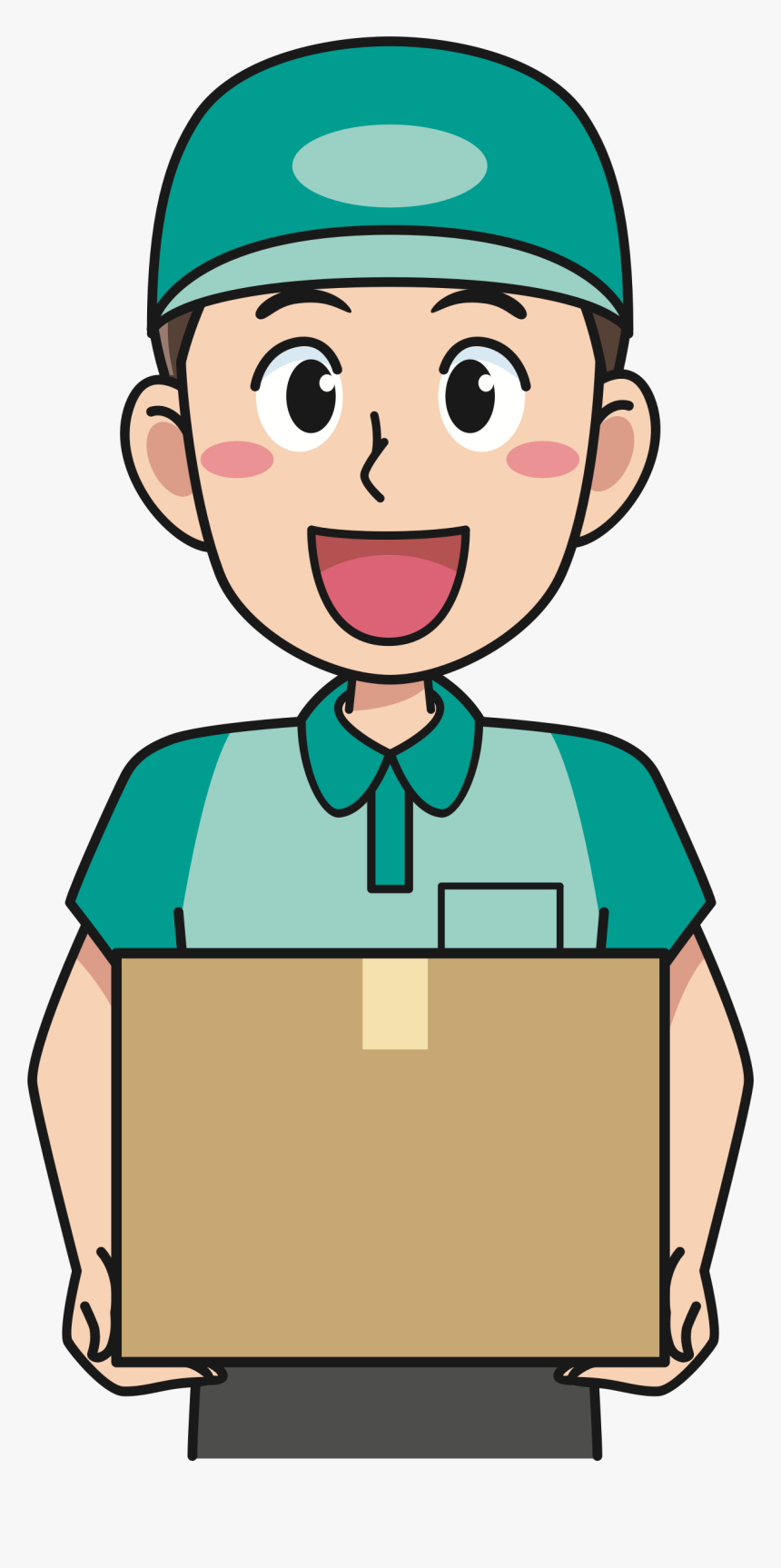 Cartoon,clip - Delivery Man Green Png, Transparent Png, Free Download