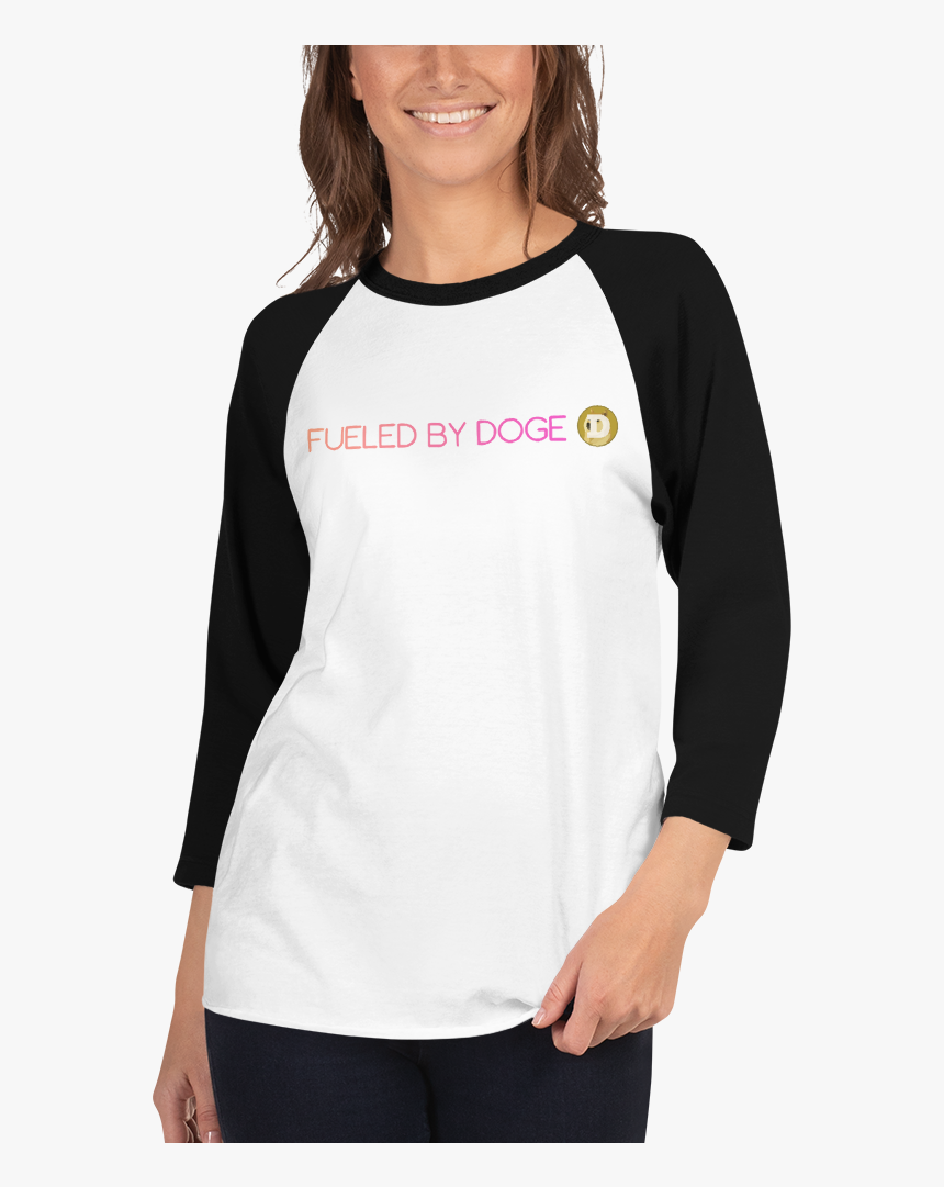 Fueled By Dogecoin 3/4 Sleeve Raglan Women"s Shirt - Raglan Sleeve, HD Png Download, Free Download