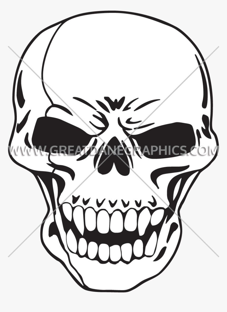 Drawing Chrome Skull - Skull, HD Png Download, Free Download