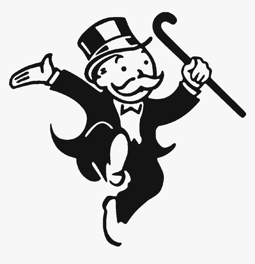 Monopoly Man Dancing - Monopoly Man Black And White, HD Png Download, Free Download