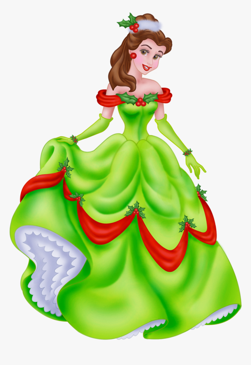 Download Top 96 Disney Christmas Clip Art - Disney Princess Belle Christmas Dress, HD Png Download, Free Download