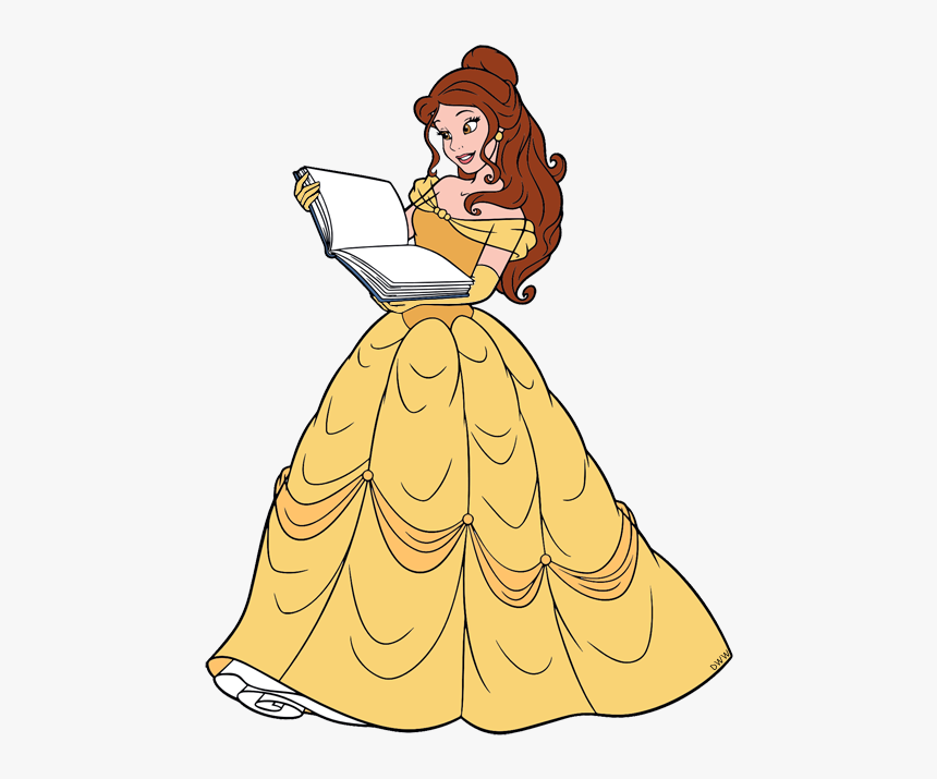 Belle Clip Sitting - Princess Belle Reading A Book, HD Png Download, Free Download