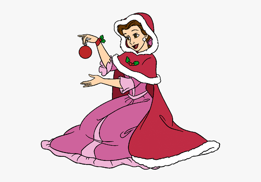 Disney Christmas Clip Art - Christmas Belle Beauty And The Beast, HD Png Download, Free Download