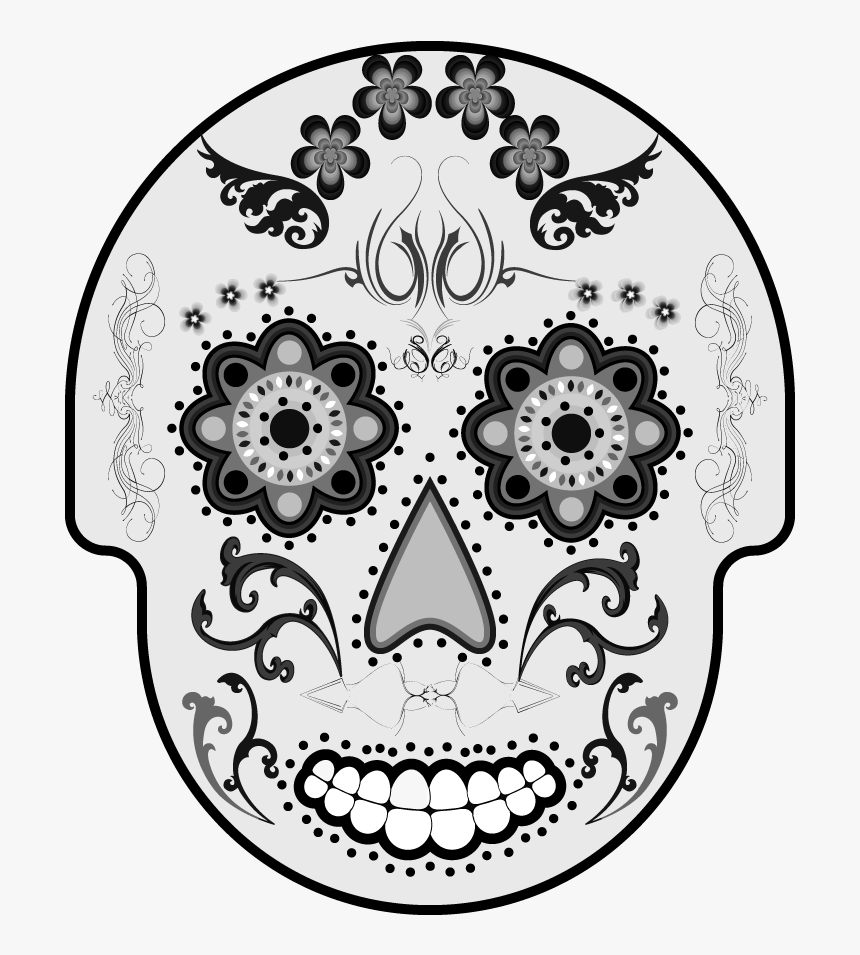 Drawing Detail Sugar Skull, HD Png Download, Free Download