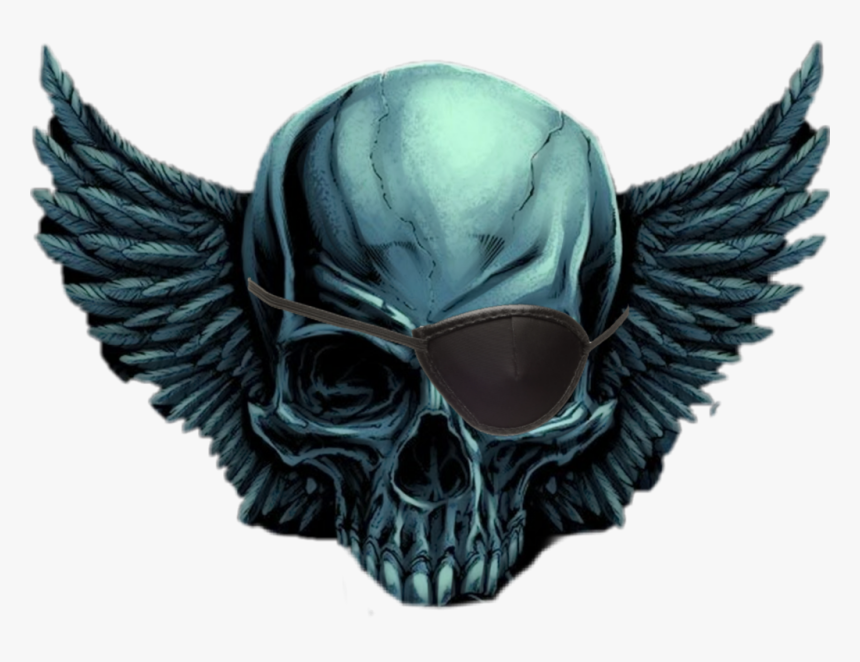 #skullhead #skullwings #skullpatch #patch #silver #chrome - Cool Png, Transparent Png, Free Download