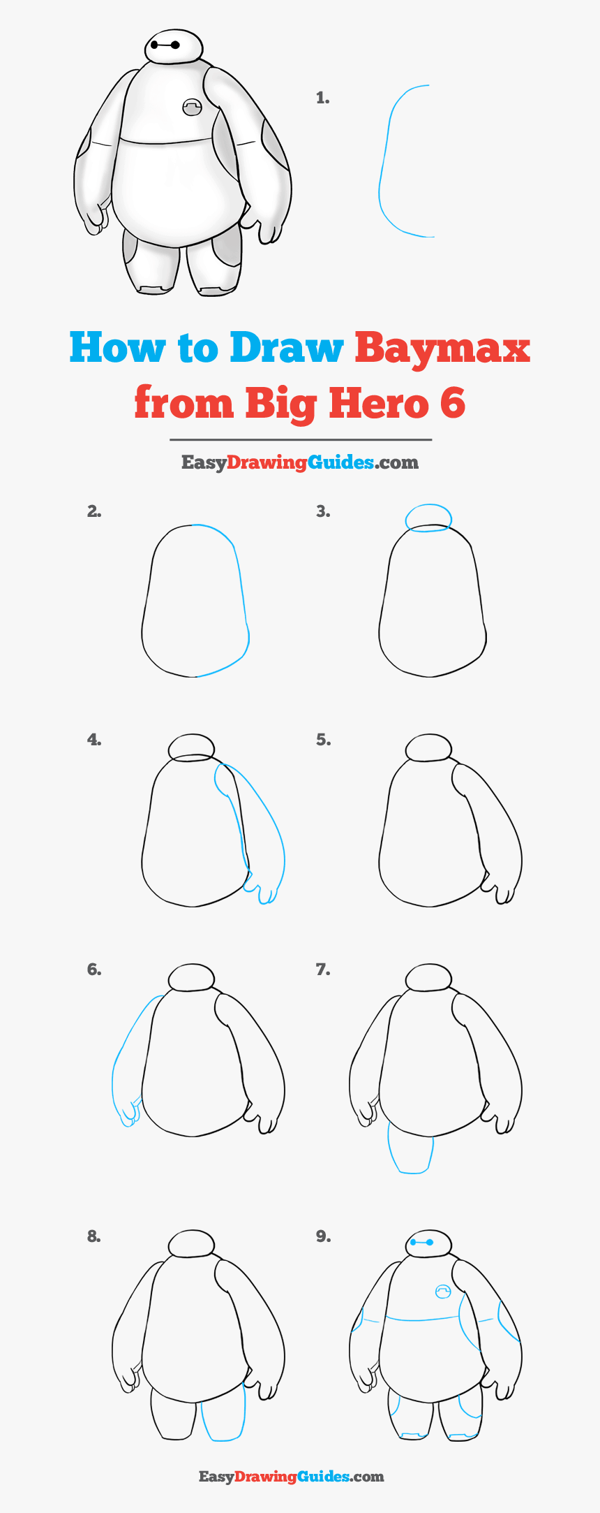 How To Draw Baymax From Big Hero - Drawing, HD Png Download, Free Download