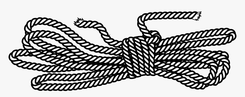 Black And White Rope Drawing, HD Png Download - kindpng