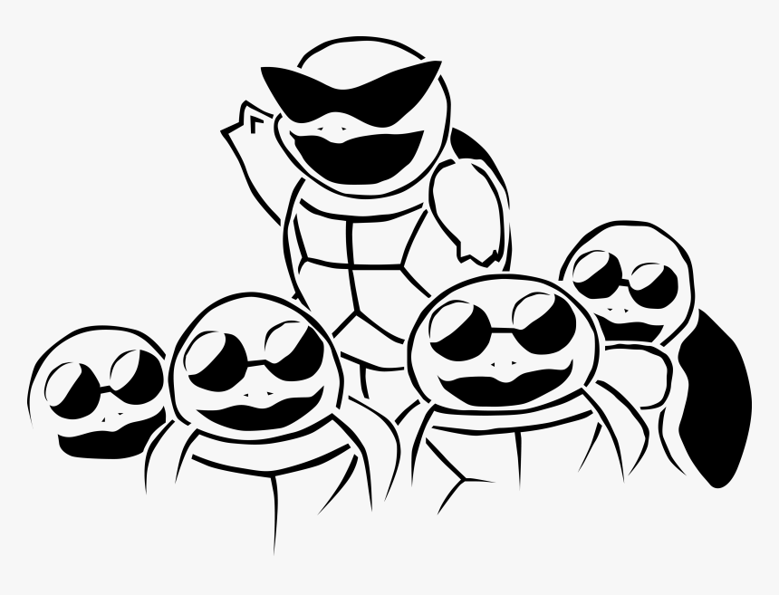 Squirtle Squad Coloring Page, HD Png Download, Free Download