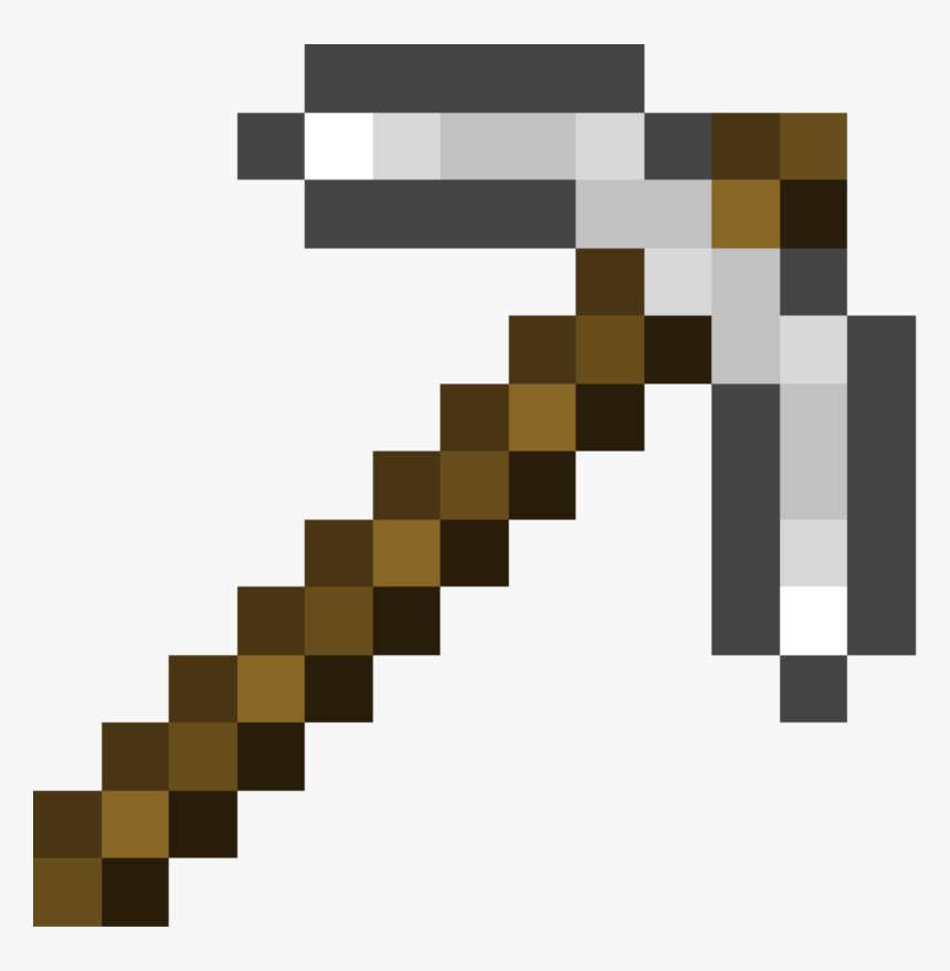 Square Angle Pocket Edition Pickaxe Minecraft - Minecraft Iron Pickaxe Png, Transparent Png, Free Download