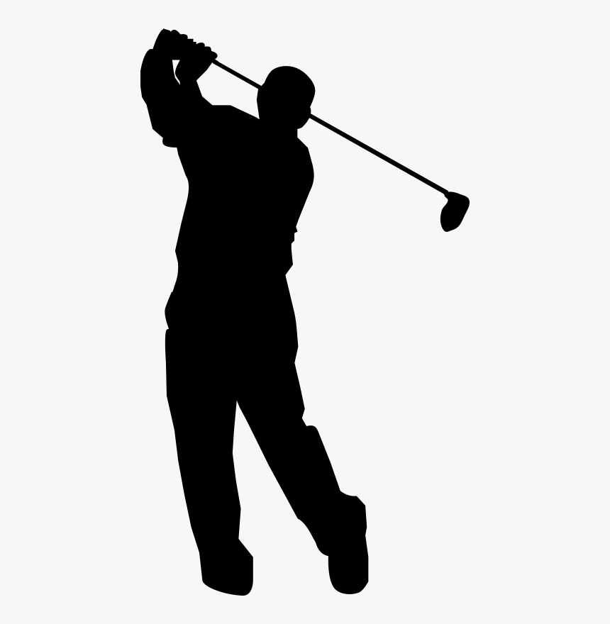 Golf Stroke Mechanics Golf Clubs Golf Balls Clip Art - Golfer Clipart Black And White, HD Png Download, Free Download