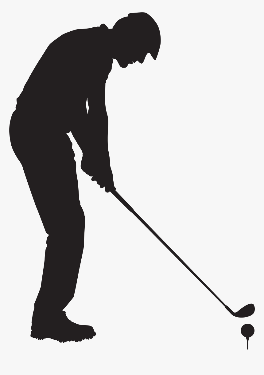 Silhouette Golf Clip Art - Golf Player Clipart Black And White, HD Png Download, Free Download