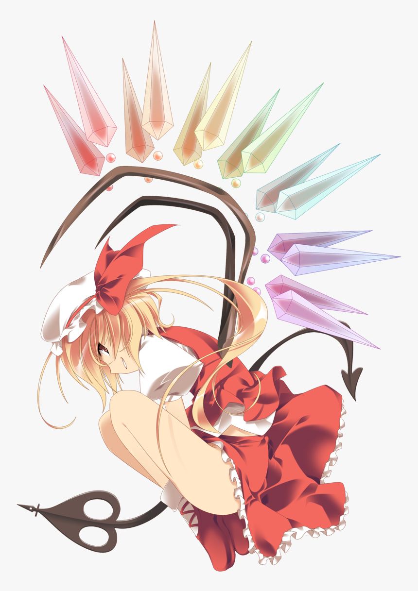 Blonde Hair Fetal Position Flandre Scarlet Hat Highres - Cartoon, HD Png Download, Free Download