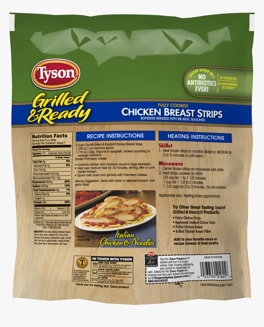 Grilled Chicken Breast Png - Tyson Grilled Chicken Ingredients, Transparent Png, Free Download