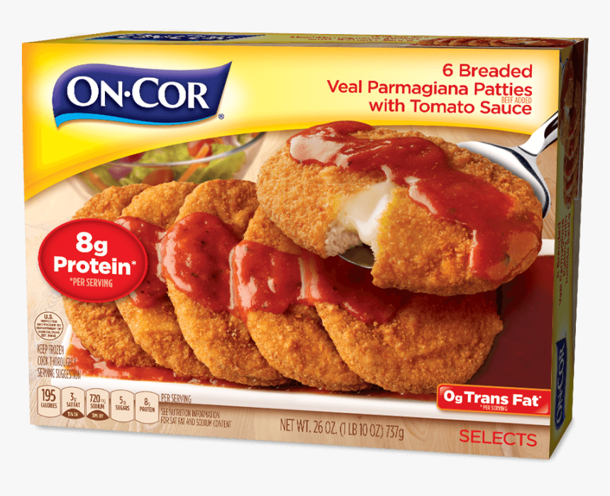 6 Breaded Veal Parmagiana Patties With Tomato Sauce - Cor Toasted Onion Gravy & Char Broiled Patties, HD Png Download, Free Download