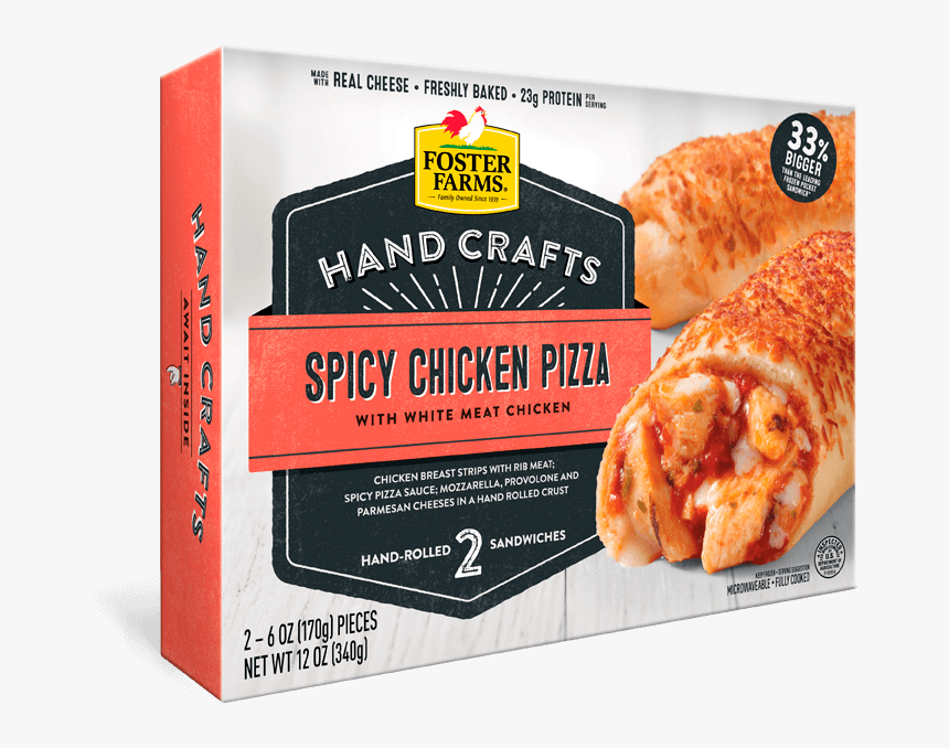 Spicy Chicken Pizza Hand Crafts Sandwich - Foster Farms Chicken Garlic, HD Png Download, Free Download