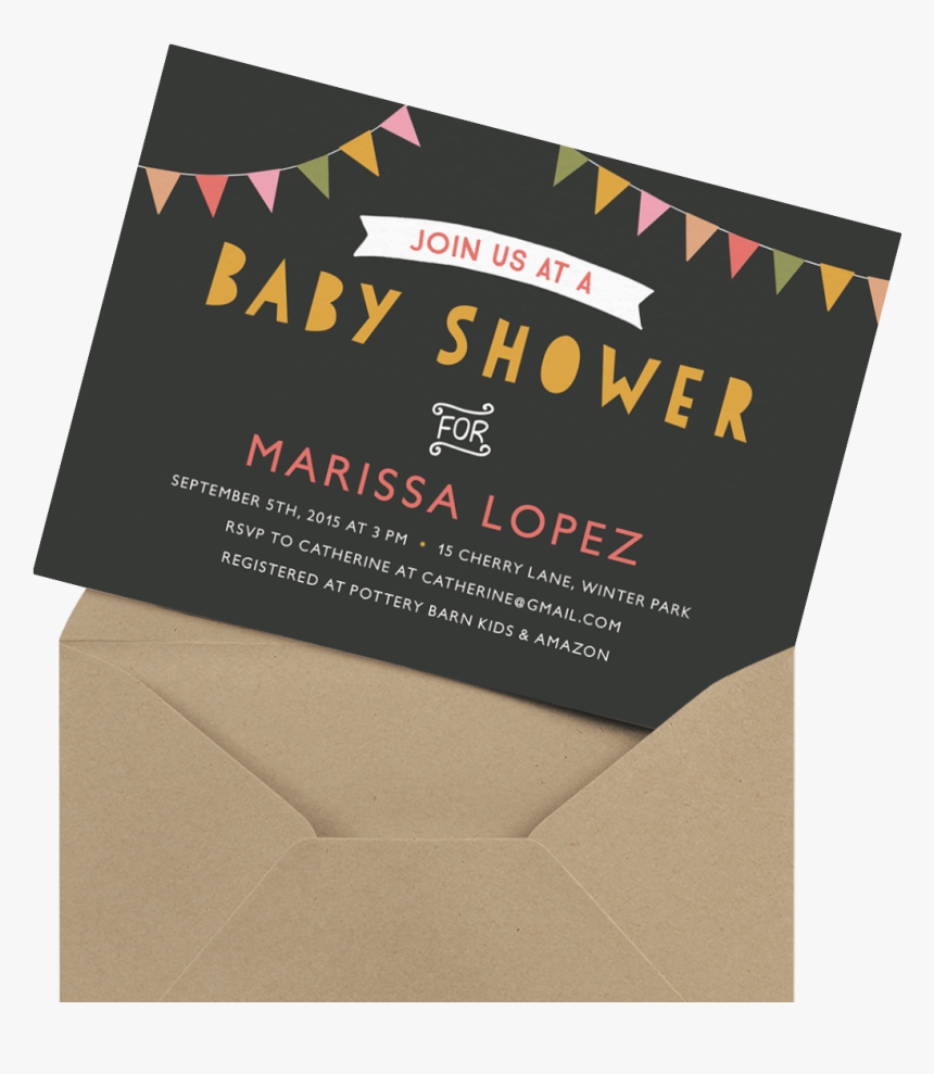 Fun Banner Baby Shower Invite - Construction Paper, HD Png Download, Free Download