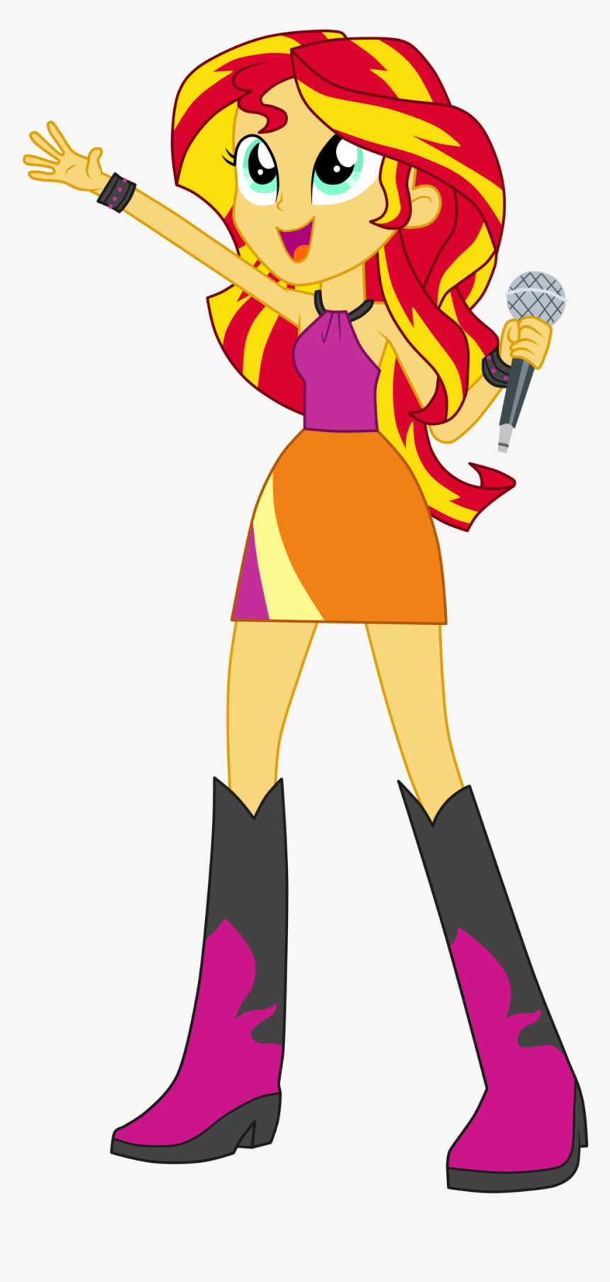 Sunset Shimmer Rainbow Rocks Singing, HD Png Download, Free Download