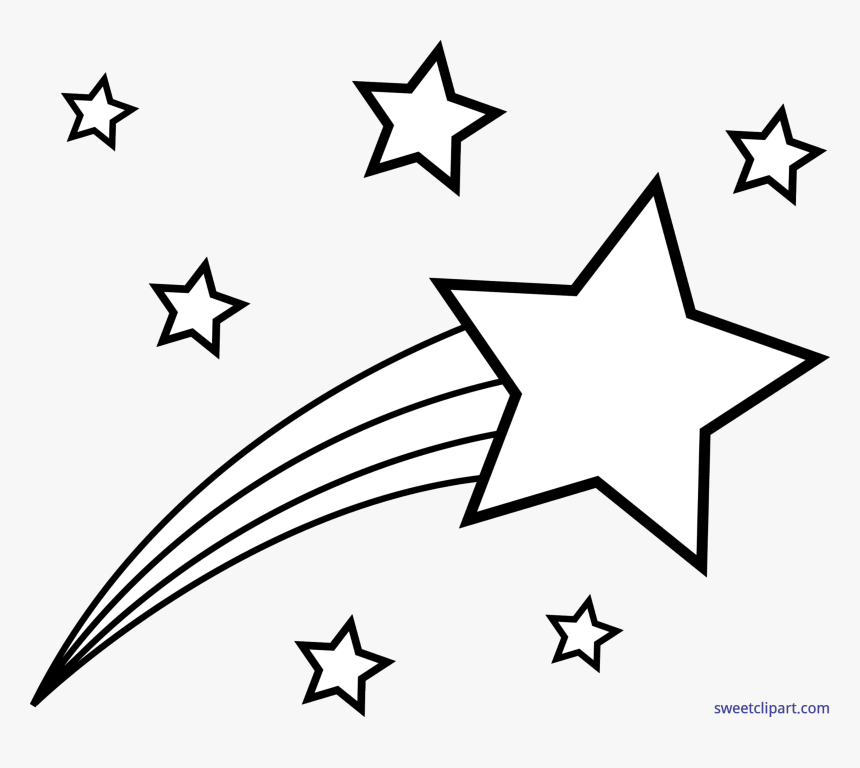 Clip Art Shooting Star Text Symbol - Shooting Star Clipart Black And White, HD Png Download, Free Download