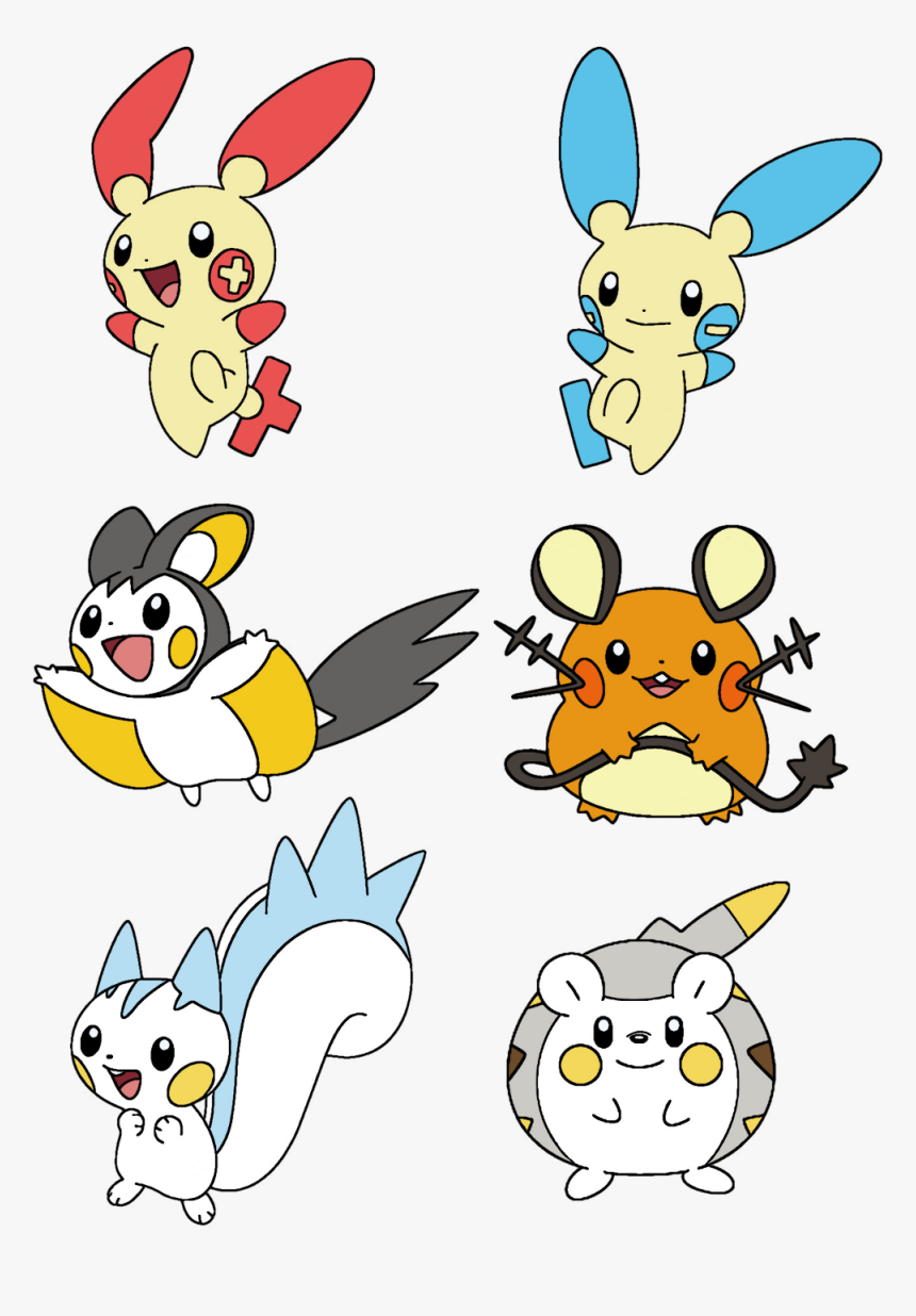 #plusle #minun #pachirisu #emolga #dedenne #togedemaru - Pokemon Pikaclone, HD Png Download, Free Download