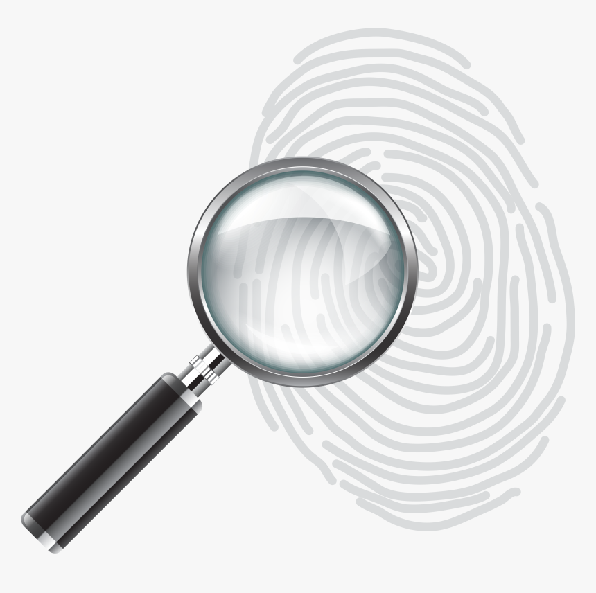 Magnifying Glass Fingerprint Magnification Clip Art - Magnifying Glass Fingerprint Clipart, HD Png Download, Free Download