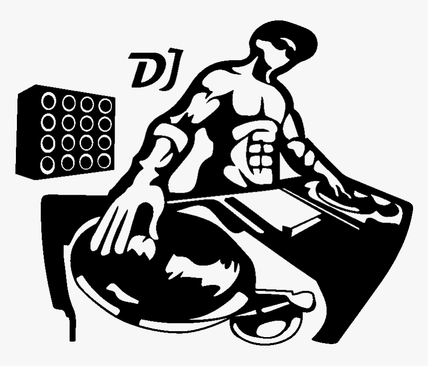 Sticker Silhouette Muscl Pinterest - Dj Sticker, HD Png Download, Free Download